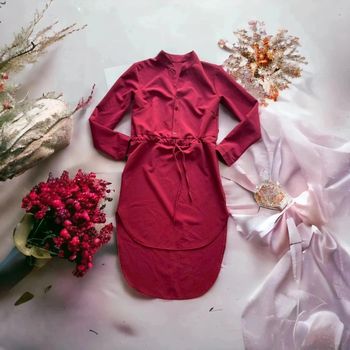 Magnifique robe tunique bordeaux