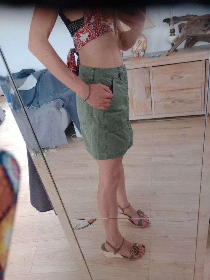 Jupe 38 Jean kaki c84 - photo numéro 4