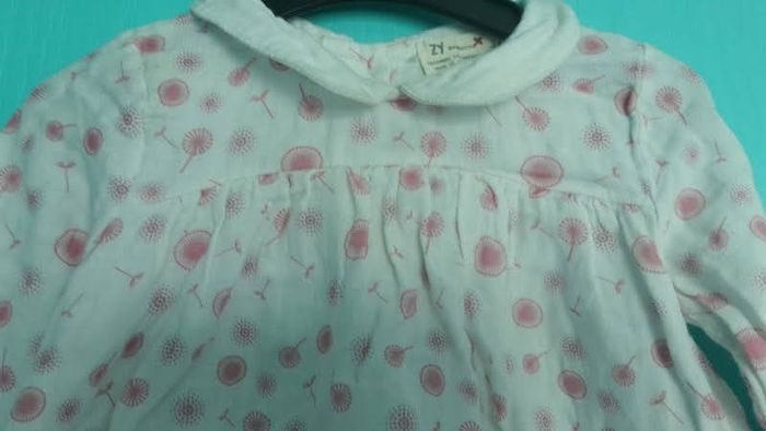 Robe évasée blanche et rose neuve - photo numéro 4