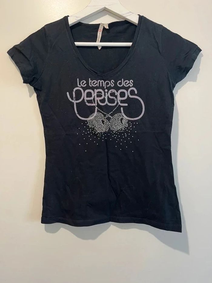 T-shirt noir strass Le Temps des cerises Taille S / 36
