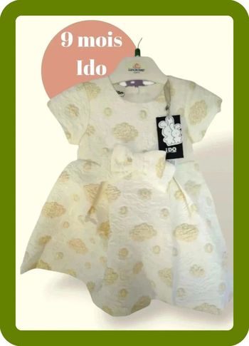 Robe pour fêtes et cérémonies neuve avec étiquette marque taille 9 mois (74cm) marque Ido.