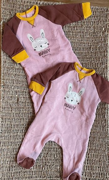 2 pyjamas color bloc twins