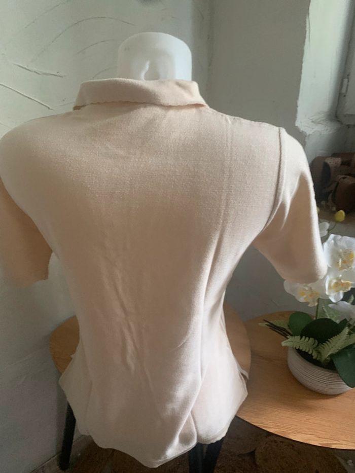 Pull vintage crème manches courtes taille 36-38 - photo numéro 5