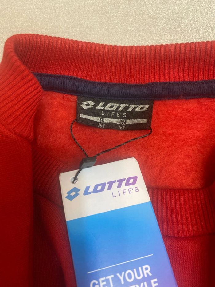 Sweat rouge Lotto taille 16 ans neuf - n8m - photo numéro 4