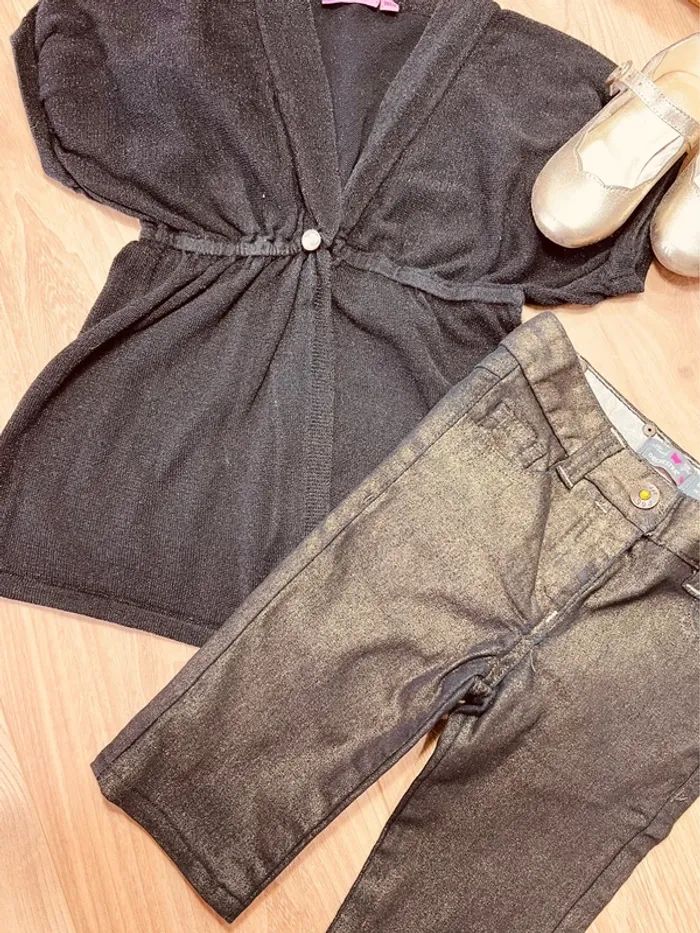 Taille 6 ans tenue de fête fille orchestra Kiabi noir doré * scintillant * 🩷 - photo numéro 5