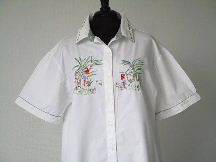 Chemise vintage perroquets 46/48 TBE