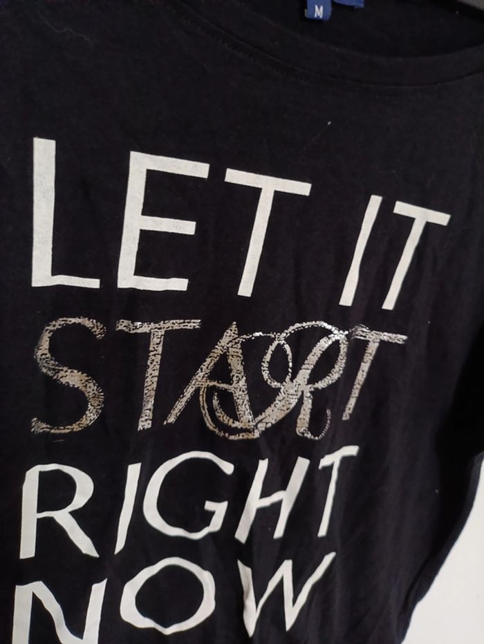 T-shirt noir avec phrase vintage Charles Vögele M - photo numéro 2