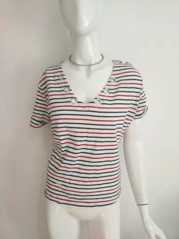 T-shirt coton bleu/blanc/rouge