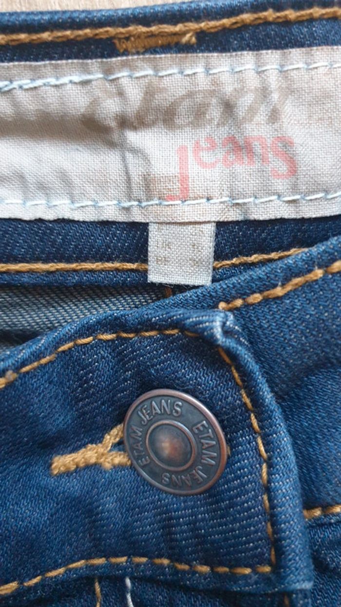 Jupe en jean bleu foncé, taille 8, Etam - photo numéro 2