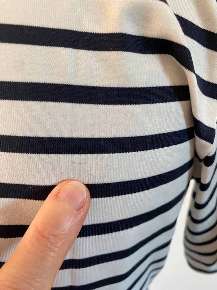 Tee shirt marinière blanc et marine Ugo Reali taille S / M - photo numéro 6
