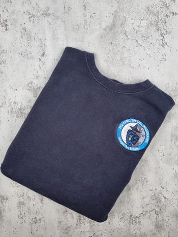 Sweat bleu marine Lands' End avec patch brodé  – Taille L Homme (mesures en photos)