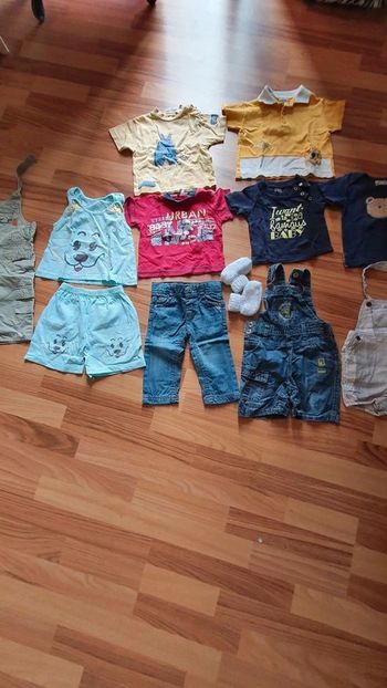 lot ete garçon 6 mois salopette et tee shirt 13 pièces