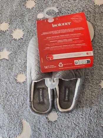 Pantoufles mules grise femme Isotoner taille 36