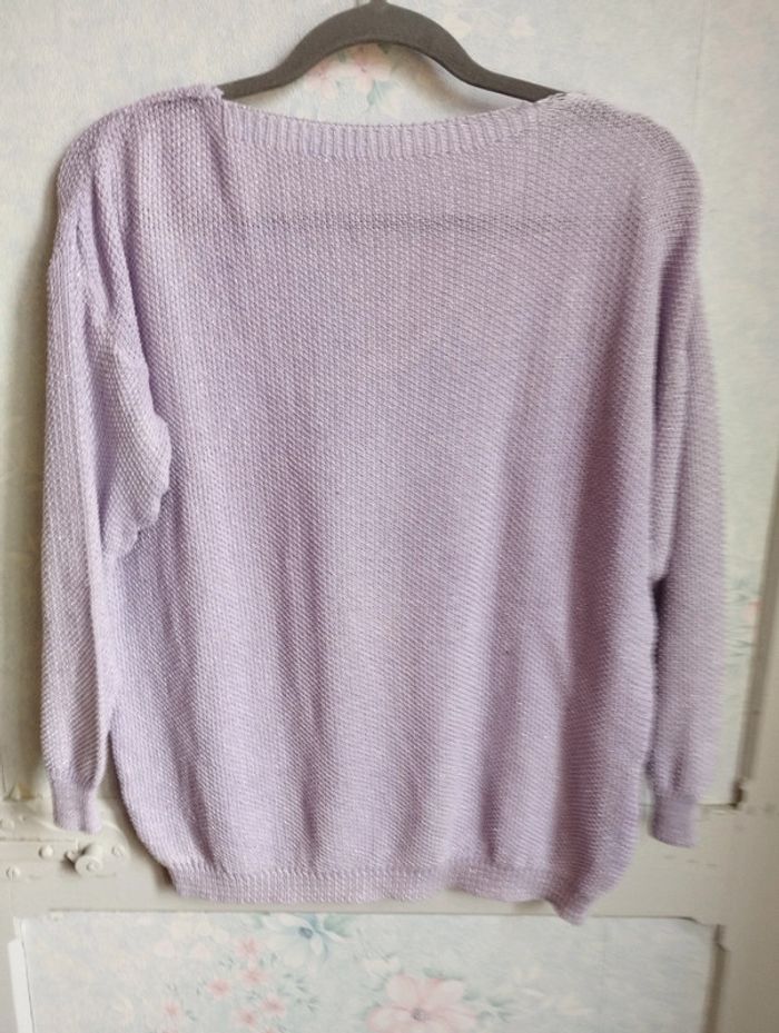 Pull fin mauve taille L - photo numéro 5