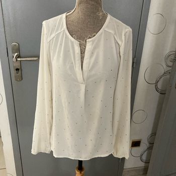 Tunique blanche avec pois couleur or