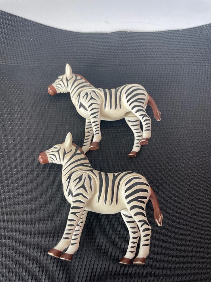 Playmobil lot 2 figurines zèbres adultes animaux sauvages zoo arche de Noé - photo numéro 2