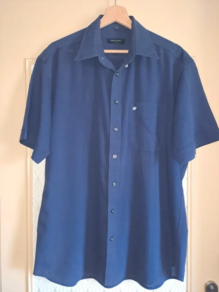 Chemise homme fluide bleue Jean Chatel 39/40 super état - photo numéro 2
