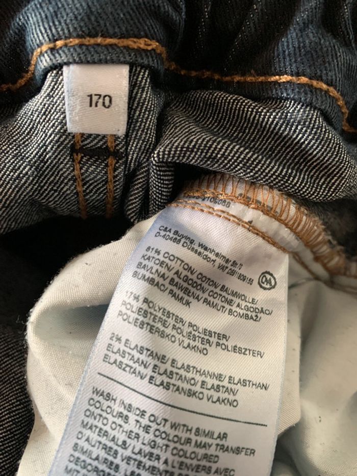 Jeans bleu C&A 15 ans comme neuf Ceinture élastique réglable - photo numéro 5