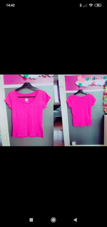 T shirt rose taille 38