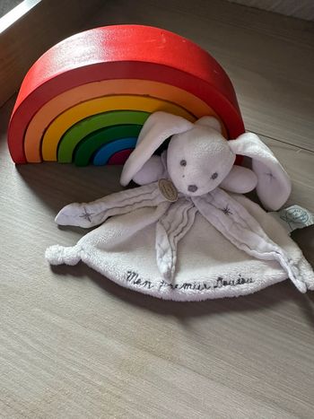 Doudou Et Compagnie Souris Plat Blanc Gris Petale Lange Etoile Mon Premier