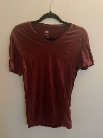 T-shirt uni bordeaux H&M