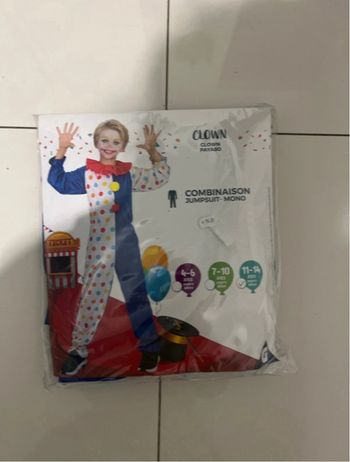 Déguisement clown enfant taille 11/14 ans