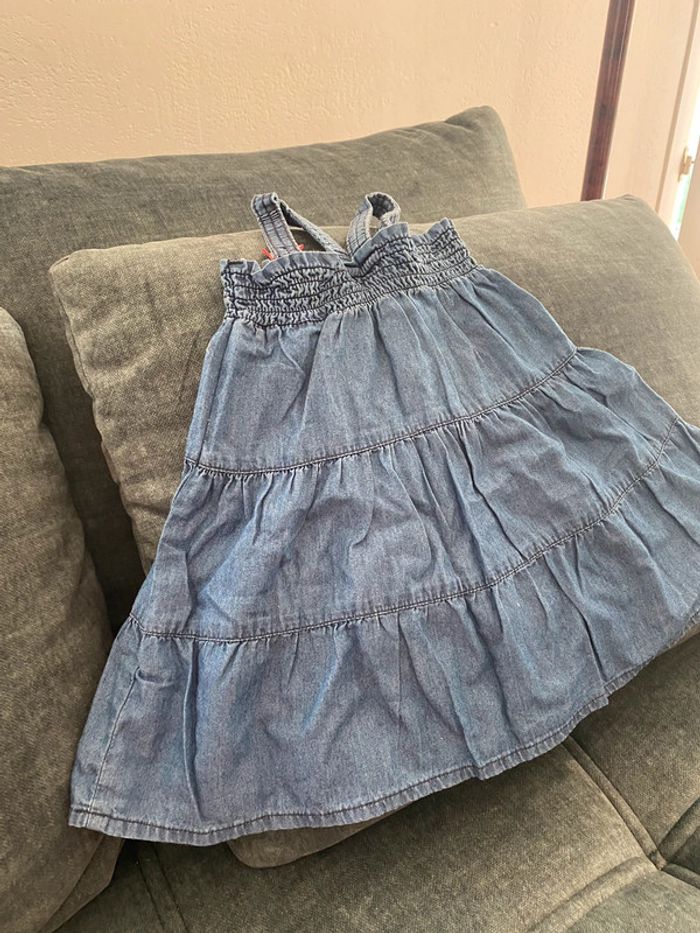 Robe en jean sans manches grain de blé 12 mois - photo numéro 2