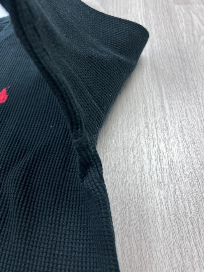 Pull nid-d’abeilles Ralph Lauren Noir avec logo brodé rouge Taille XXL - photo numéro 12