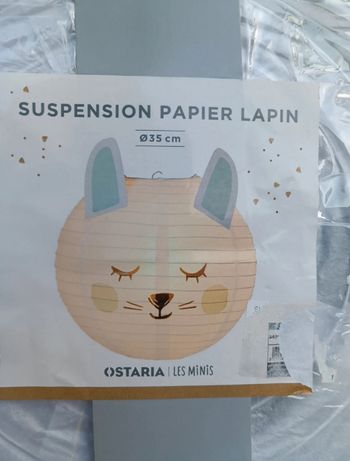Suspension papier lapin