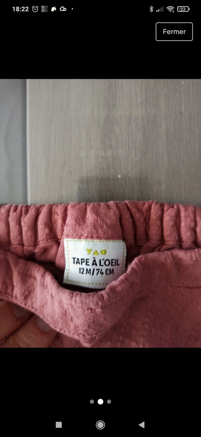 Pantalon léger tape à l'oeil 12 mois - photo numéro 2