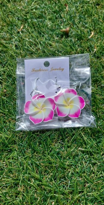 Boucles d'oreilles Hawaïennes fleur Tahiti