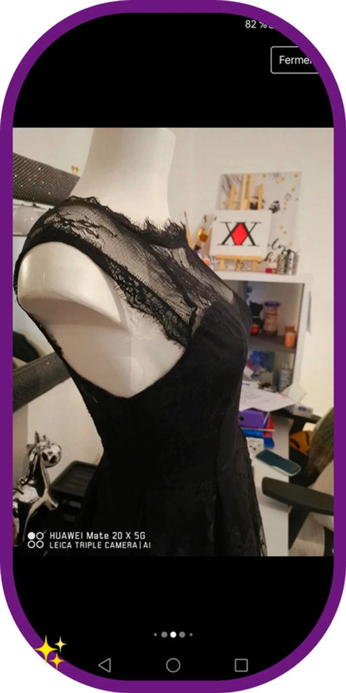 robe dentelle sabrina taille s noir - photo numéro 7