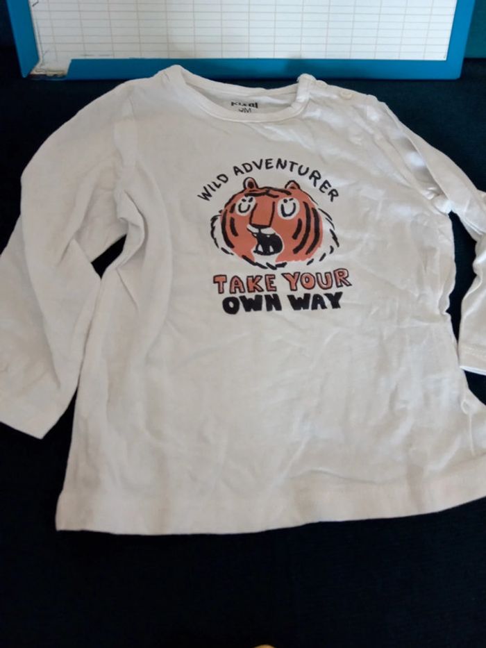 Lot 2 t-shirt manches longues 9mois bebe - photo numéro 3