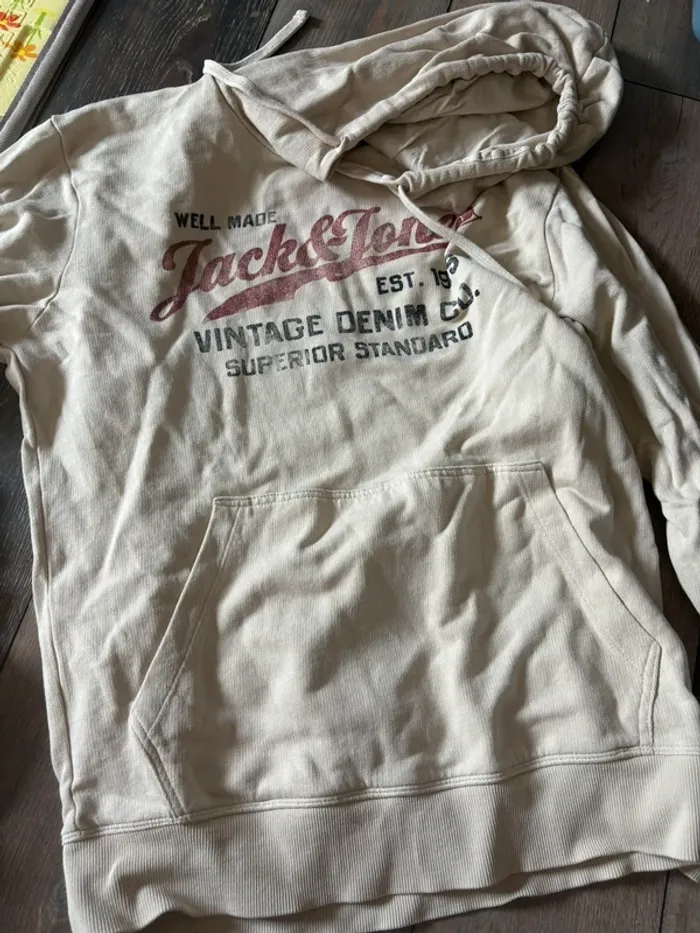 Sweat-shirt à capuche Jack&Jones beige M