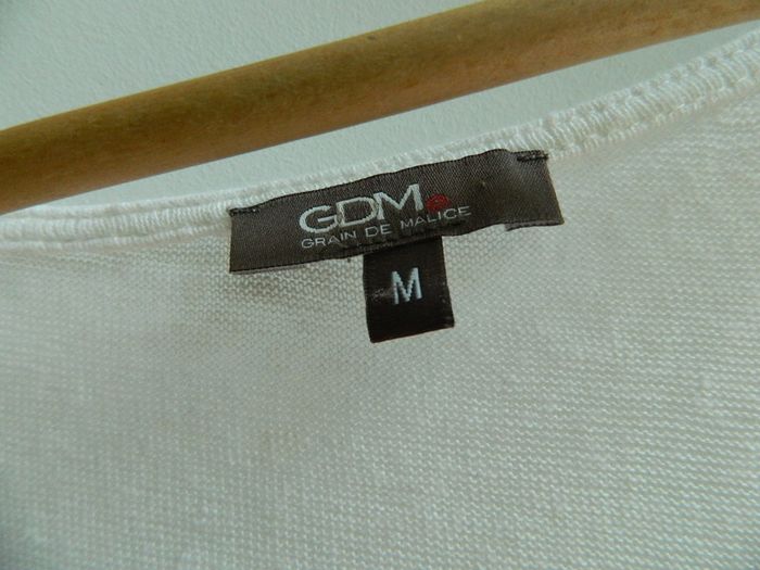 T shirt T M manches courtes "Grain de malice" en lin - photo numéro 2