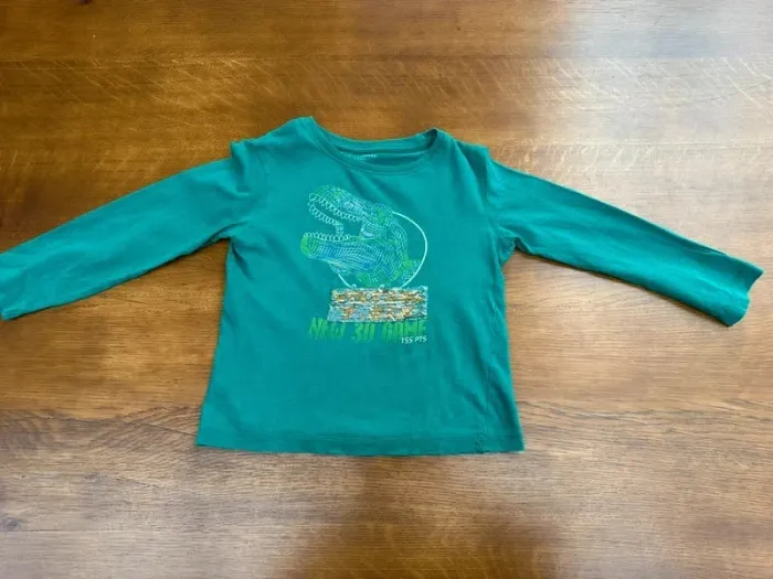T-shirt manche longue vert in extenso 5 ans