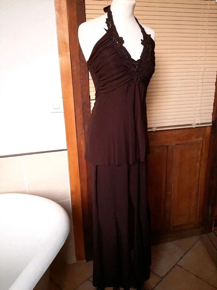 Ensemble pantalon et haut dos nu marron Taille 38 - photo numéro 6