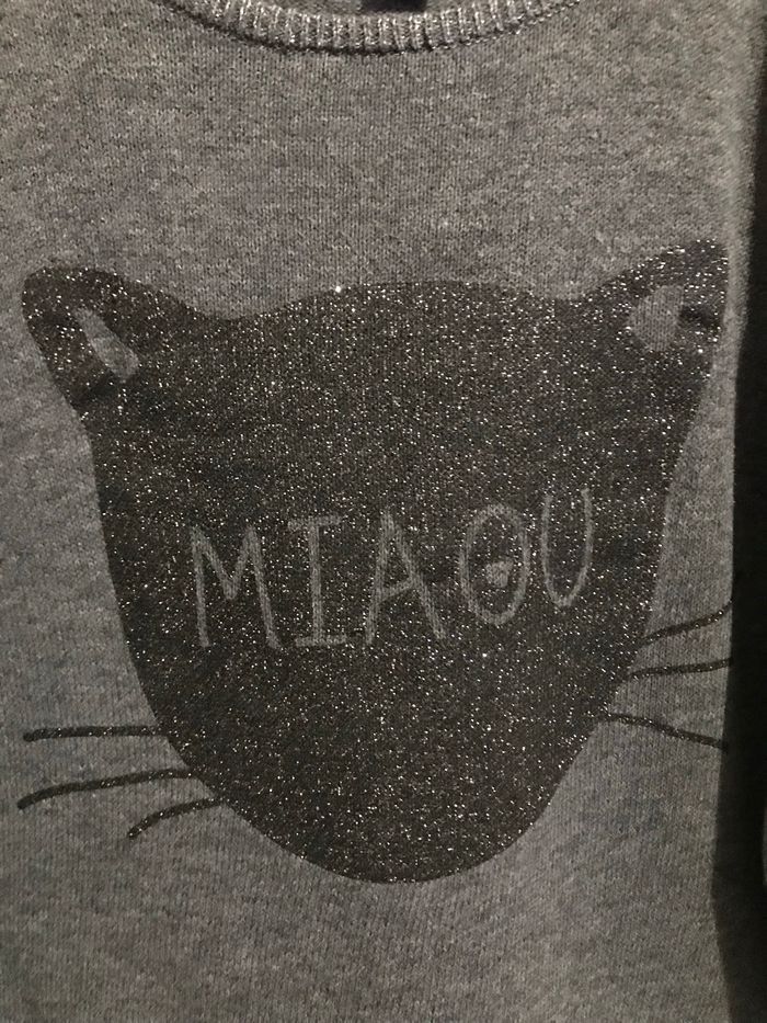 Pull gris chat paillettes 3 ans Kiabi