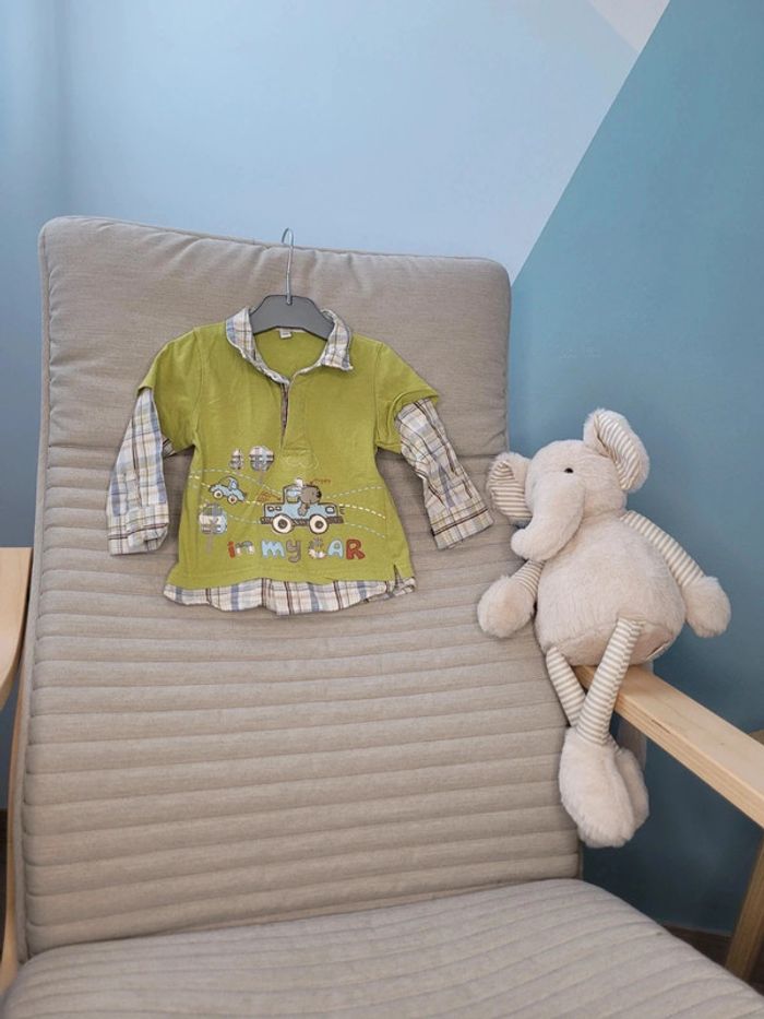 Tee shirt chemise 12 mois - photo numéro 2