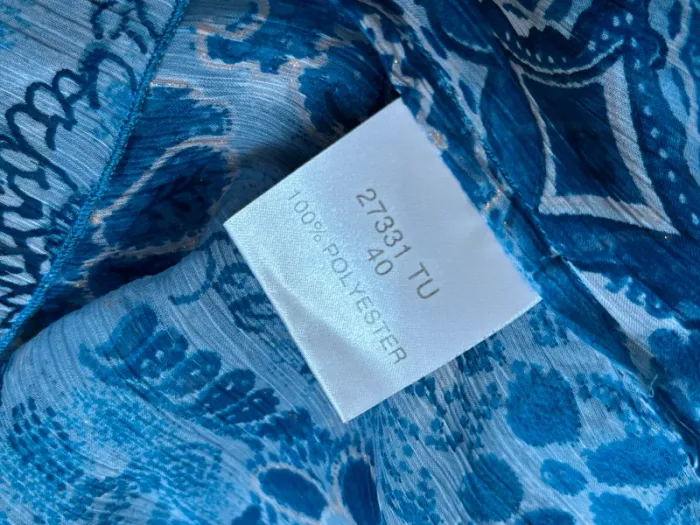 Blouse transparente bohème bleue à sequins dorés – earthygirl ethnique bohemian chic – taille unique - photo numéro 9