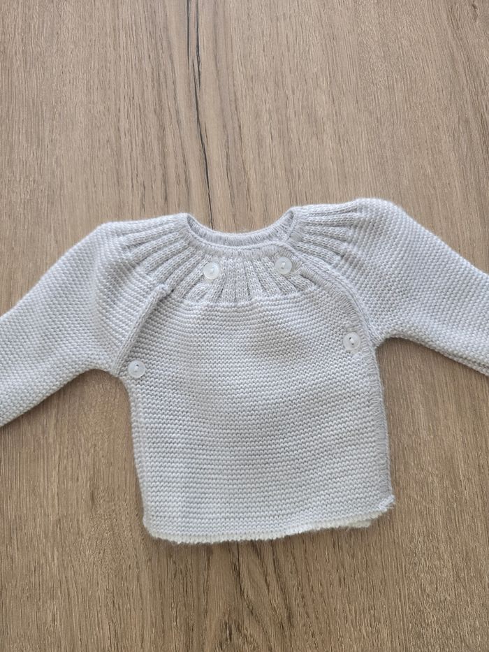 Gilet gris - Taille 00mois - P'tit Bisou - photo numéro 2