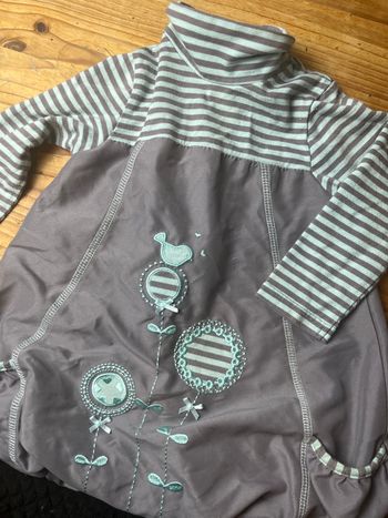 Robe grise et bleu 12 mois