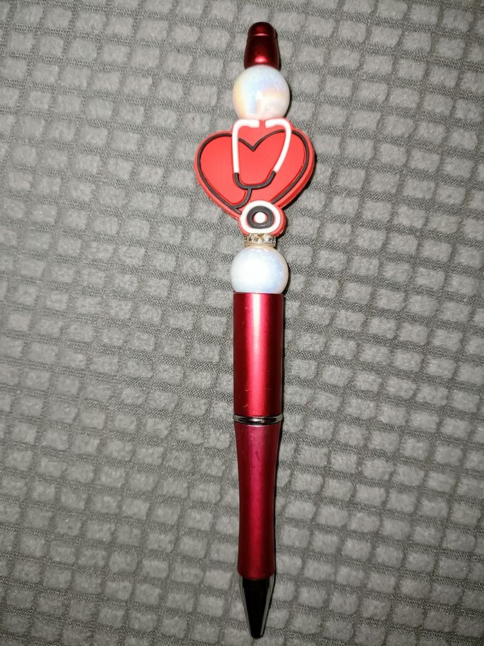 Ensemble stylo et porte clés cœur Stéthoscope - photo numéro 2