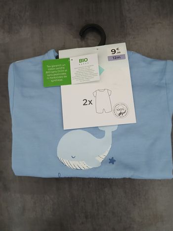 lot 2 barboteuse combishort garcon tex baby 74 cm 12 mois 