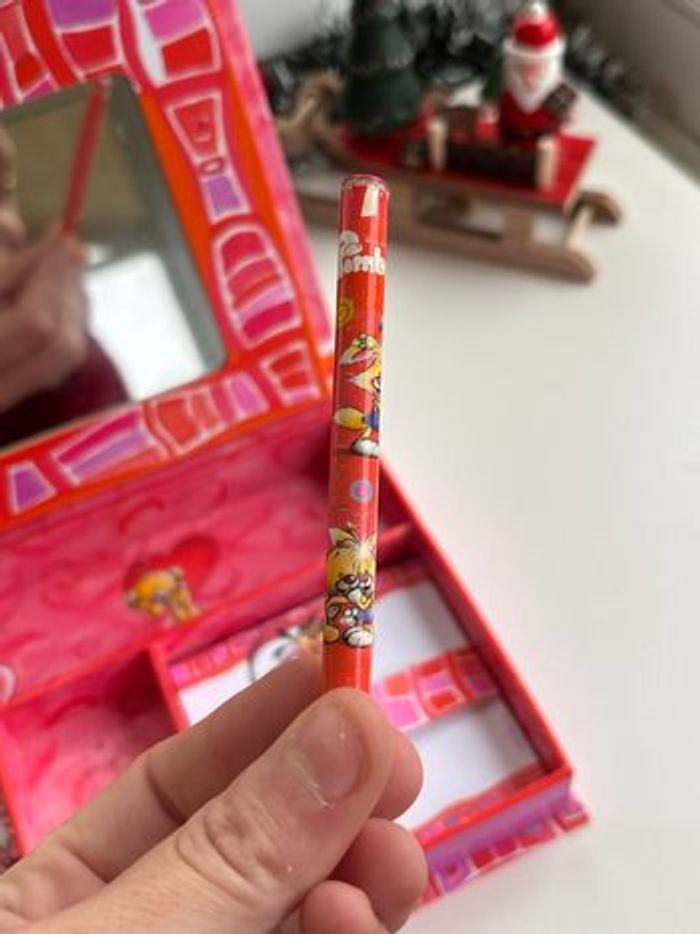 Coffret miroir rouge vintage diddl - avec papeterie d’origine - photo numéro 6