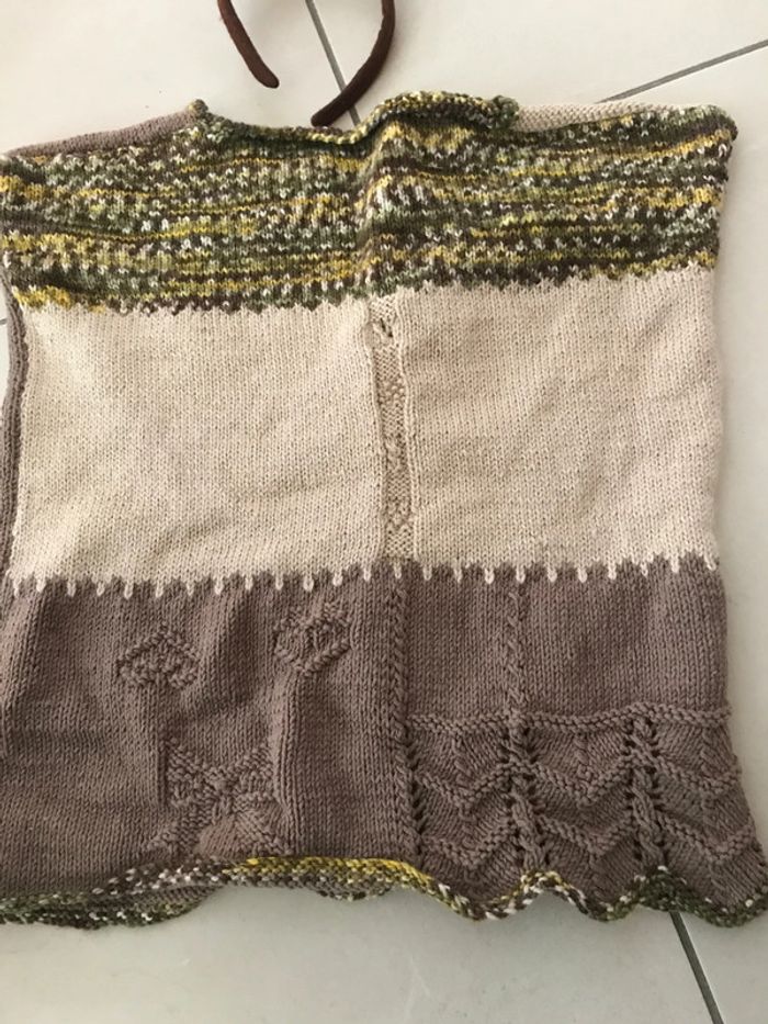 Pull tricot sans manches marron et serre-tête Rennes de Noël 12 ans - photo numéro 3