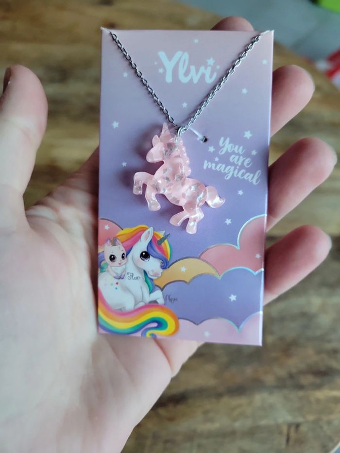 Collier enfant fille licorne neuf idéal cadeau bijoux - photo numéro 3