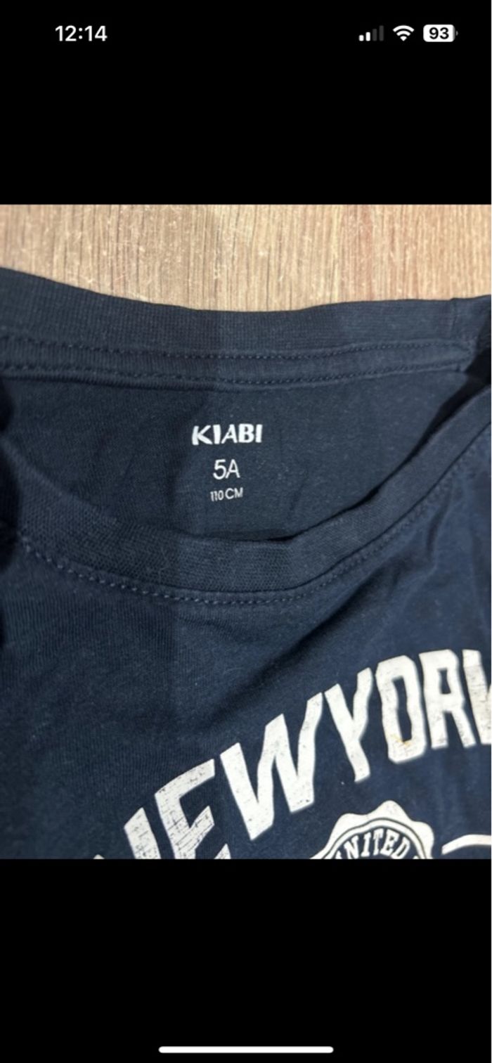 Teeshirt manches longues bleu marine écriture blanches 5 ans - photo numéro 4