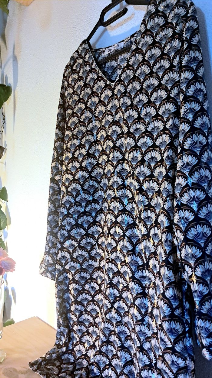 Robe fluide imprimée éventails – By One - photo numéro 2