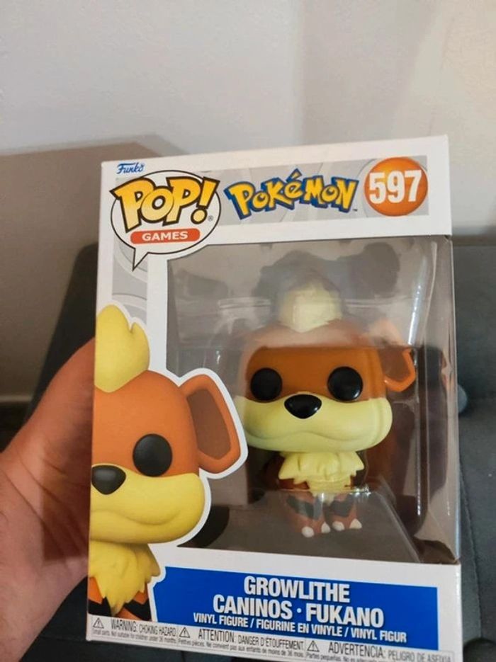 Figurine Funko Pop Caninos 597 - Pokémon - Growlithe - Fukano - photo numéro 2